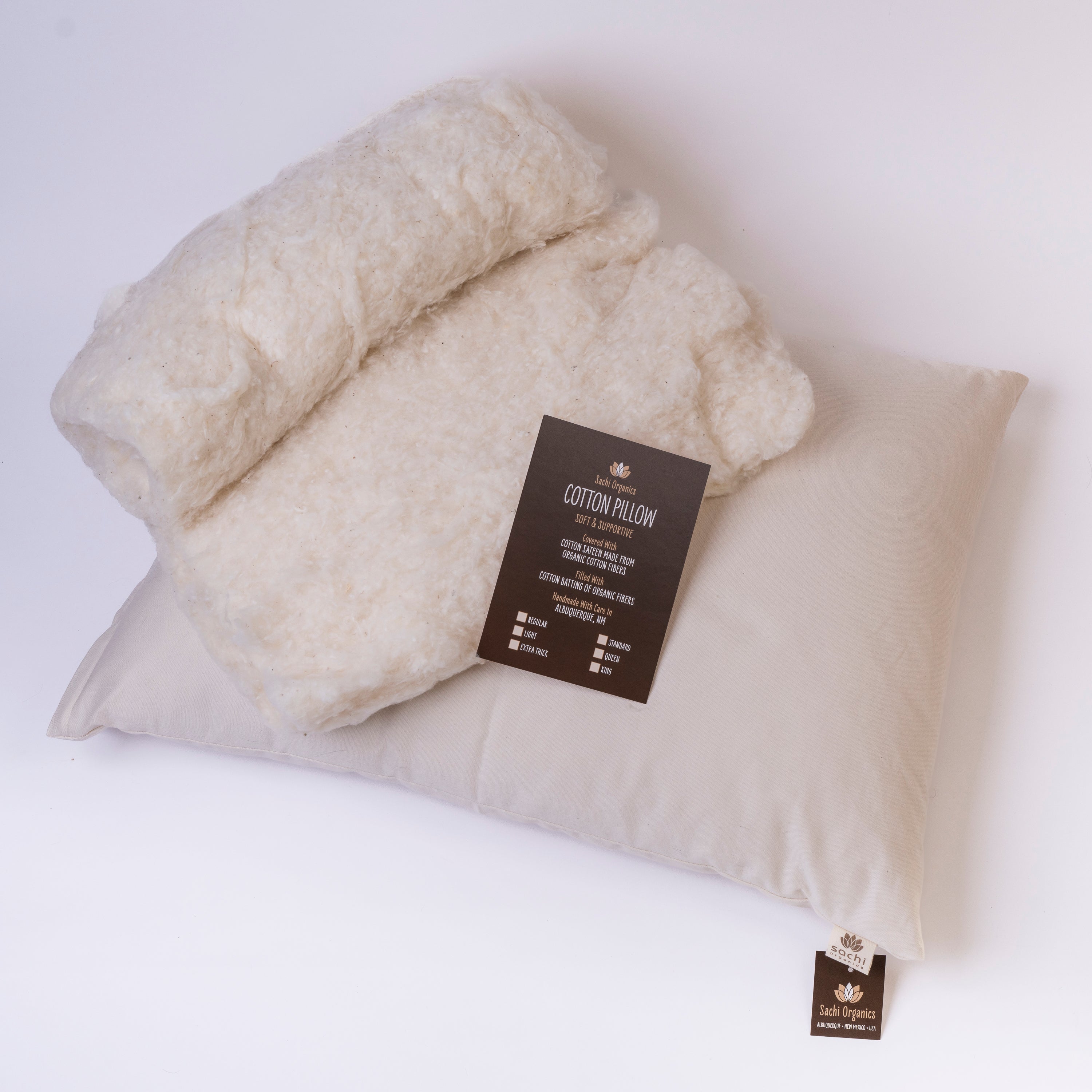 Natural Wool Pillow – Soft and Supportive Standard 20x26 Inches Regular