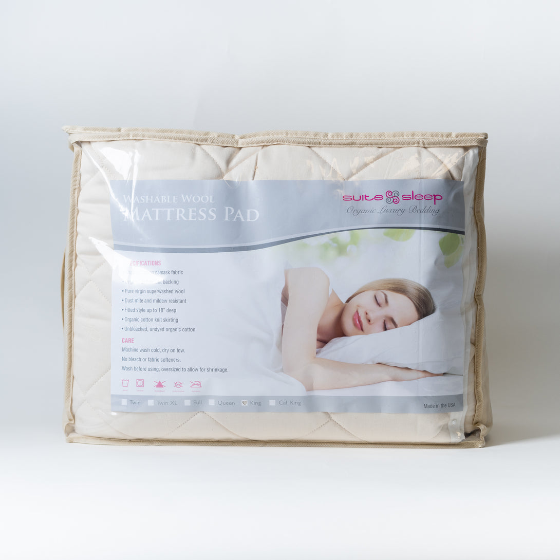 Suite Sleep Wool Mattress Pad - Sachi Organics 