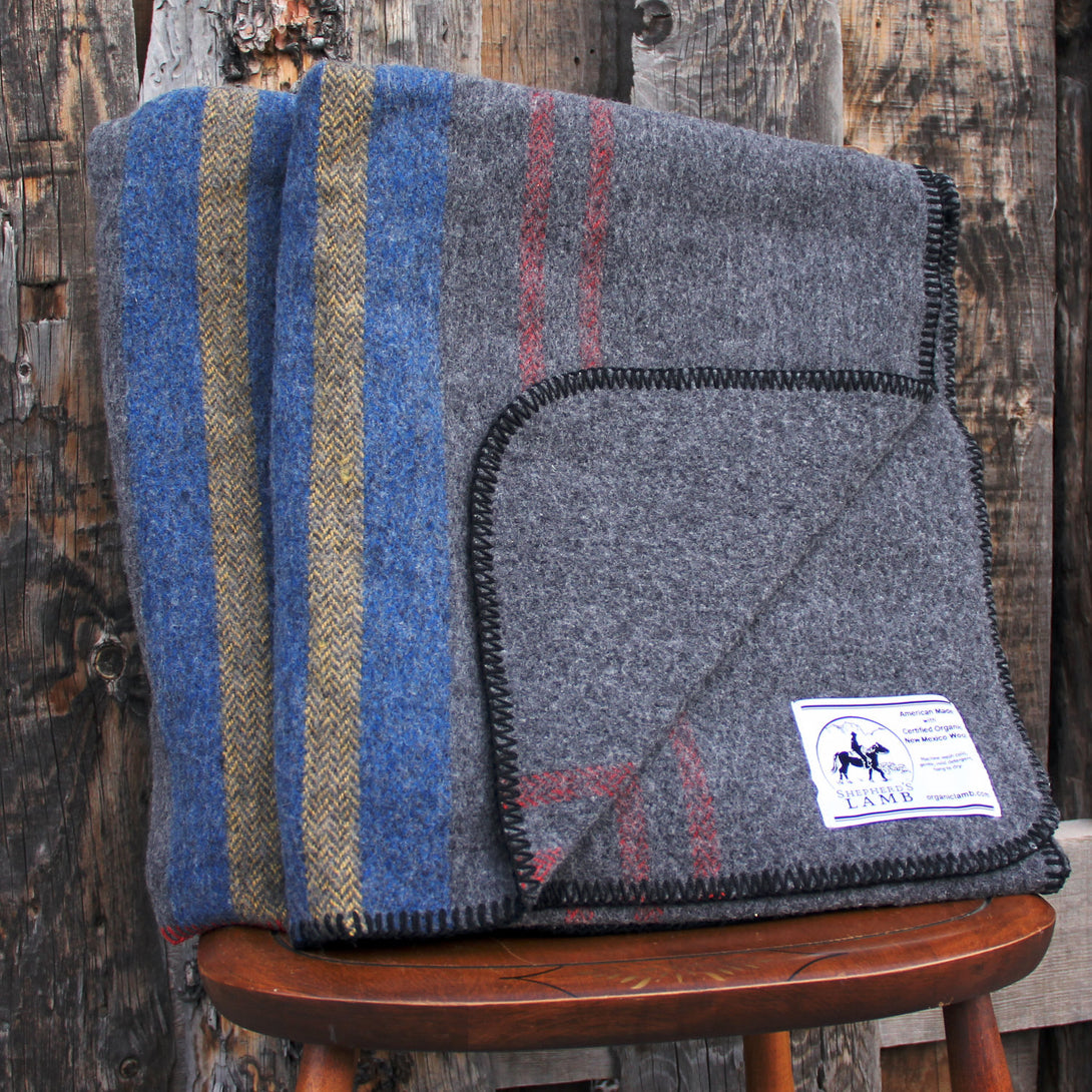 Shepherd's Lamb Grey Organic Wool Blanket - Sachi Organics 