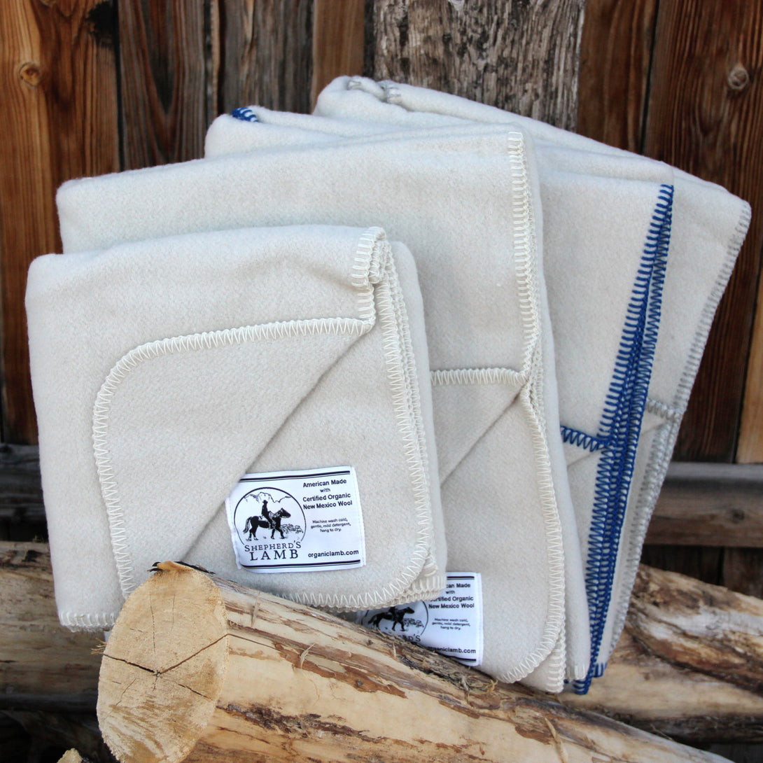 Shepherd's Lamb Natural White Organic Wool Blanket - Sachi Organics 