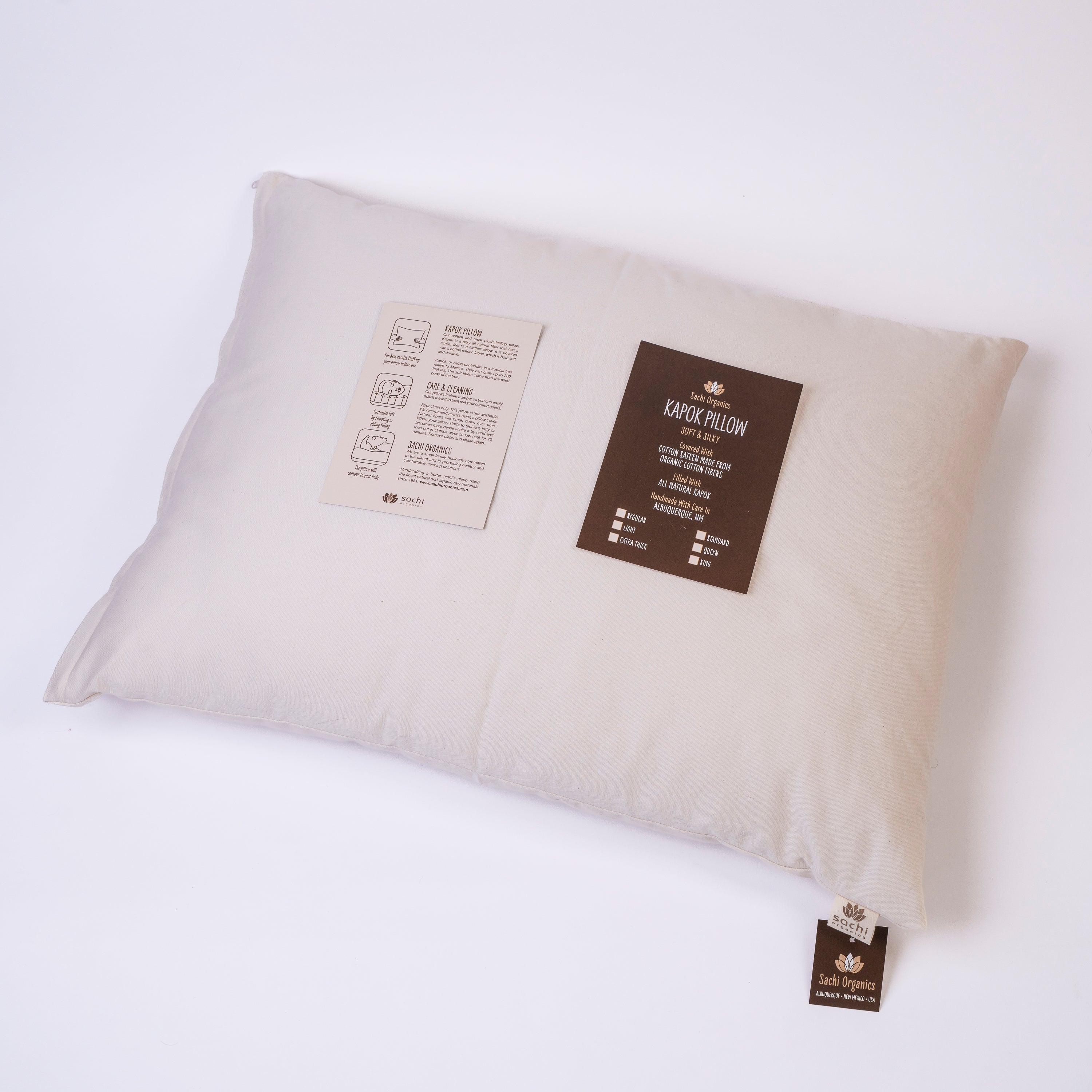 Organic Cotton Pillow With Natural Latex & Kapok Fill