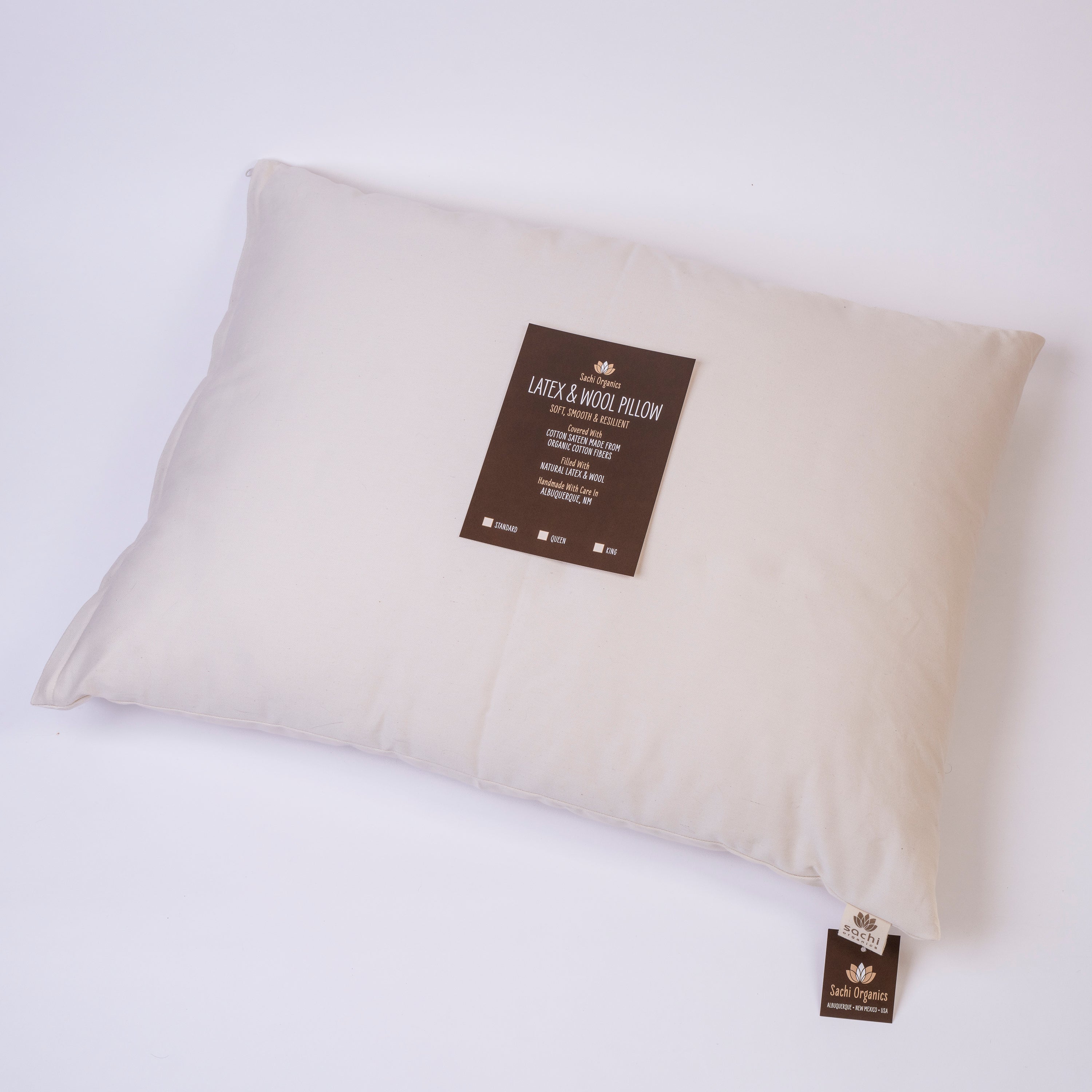 Wool Filled Pillow Inserts with Organic Cotton Covers